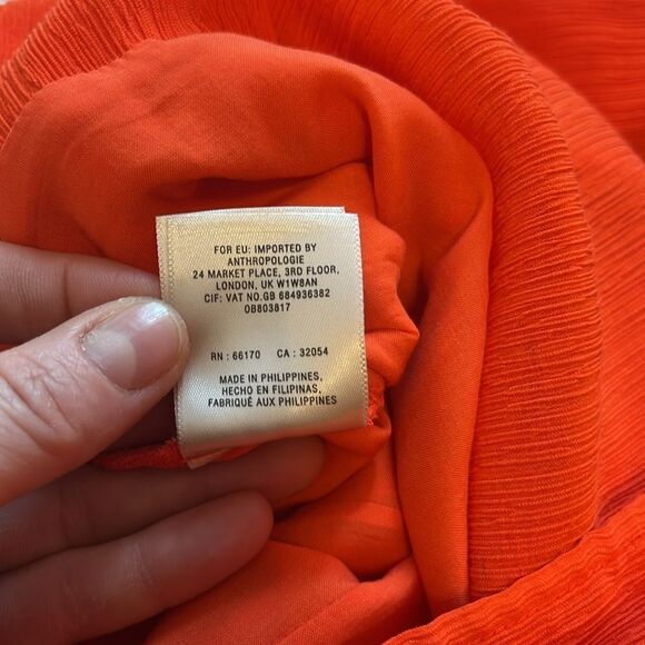 Anthropologie Abbey Belted Crop Wide Leg Jumpsuit Sunset Red Sz 6 Boho Summer - Picture 14 of 14